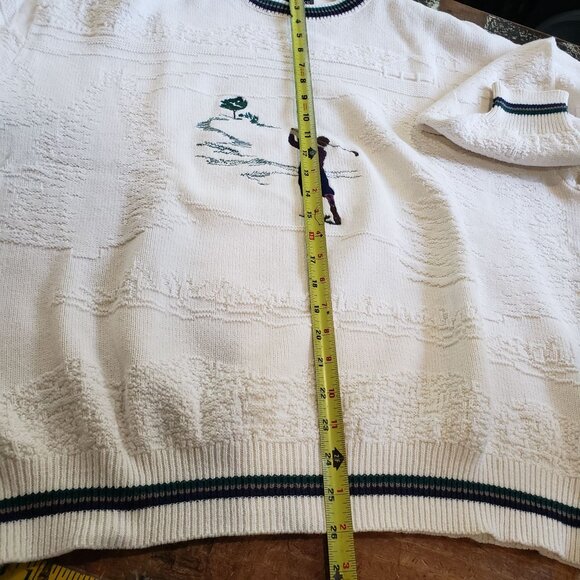 Cypress Links Mens XL Golf Sweater White With Golfer Embroidery USA - Picture 6 of 7